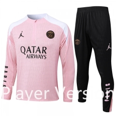 Player Version 2024-2025 Jordan Paris SG Pink  Thailand Soccer Tracksuit -815