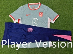 Player version 2024-25  Atletico Madrid Away Blue Thailand Soccer Tracksuit Uniform-9926