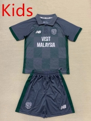 2024-25 Cardiff City Away Black Kids/Youth Soccer Uniform-AY