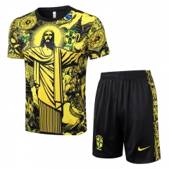 2024-2025 Brazil Ink Jet yellow Thailand Soccer Tracksuit-815
