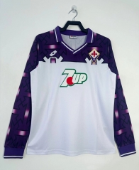 1992-93 Retro Version ACF Fiorentina Away White Purple Thailand LS Soccer Jersey AAA-811