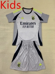 2024-25 Benfica 2nd Away Gray Kids/Youth Soccer Uniform-0499