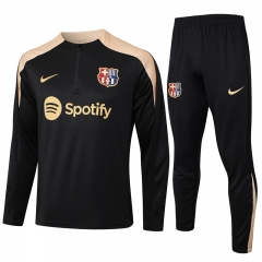 2024-2025 Barcelona Black Thailand Soccer Tracksuit-815