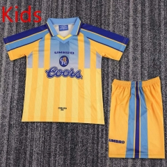 Retro Version 95-97 Chelsea Away Yellow Blue Kid/Youth Soccer Uniform-6748