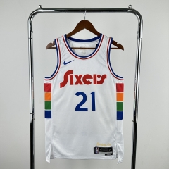2025 City Edition Philadelphia 76ers White #21 NBA Jersey-311