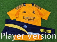 Player Version 2024-2025 Real Madrid Away Orange Short-Sleeve Thailand Soccer Tracksuit-9926