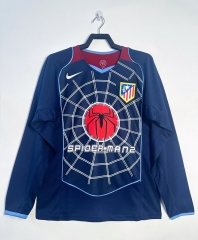 Retro Version 04-05 Atletico Madrid Away Blue LS Thailand Soccer Jersey AAA-811