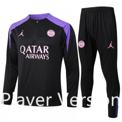 Player Version 2024-2025 Paris SG Black Thailand Soccer Tracksuit -815