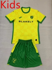 2024-25 Norwich City  Home Yellow Kids/Youth Soccer Uniform-0499