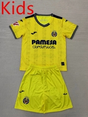 2024-2025 Villarreal CF Home Yellow Kids/Youth Soccer Unifrom-AY