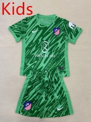 2024-25  Atlético Madrid Goalkeeper Green  kids  Soccer Uniform-AY