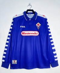 1998-99 Retro Version ACF Fiorentina Home Blue Purple Thailand LS Soccer Jersey AAA-811