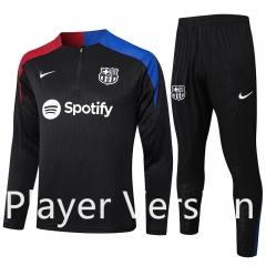 Player Version 2024-2025 Barcelona Black Thailand Soccer Tracksuit-815