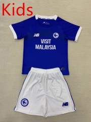 2024-25 Cardiff City Home BLue Kids/Youth Soccer Uniform-AY