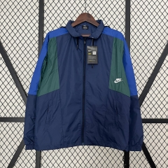 Nike Green&Royal Blue Thailand Trench Coats With Hat-0255