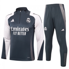 (S-3XL) 2024-2025 Real Madrid Dark Gray Thailand Soccer Tracksuit-GDP