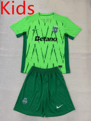 2024-2025 Sporting Clube de Portugal 3rd Away Green and Green Kid/Youth Soccer Uniform-AY