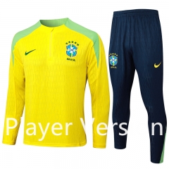 Player Version 2024-2025 Brazil  Yellow Thailand Soccer Tracksuit-815