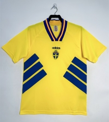 Retro Version 1994 Sweden Home Yellow Thailand Soccer Jersey AAA-811