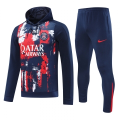 2024-2025 Paris SG  Blue Thailand Soccer Tracksuit With Hat-418