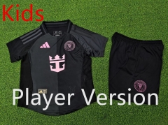 Player version 2025-26 Inter Miami CF Away Black Kids/Youth Soccer Uniform-9926