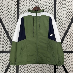 Nike White&Green Thailand Trench Coats With Hat-0255