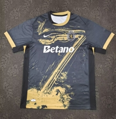 （s-4xl）2024-2025 Sporting Clube de Portugal 2nd Away Black Thailand Soccer Jersey AAA-5303