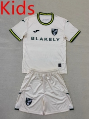 2024-25 Norwich City 2nd Away White Kids/Youth Soccer Uniform-0499