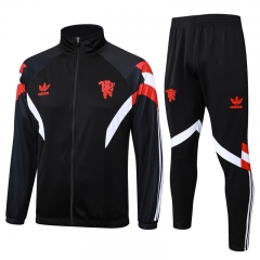 2024-2025 Manchester United Black Thailand Soccer Jacket Uniform-815