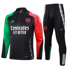 2024-2025 Arsenal  Black Thailand Soccer Tracksuit-815