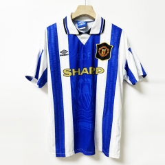 Retro Version 94-96 Manchester United Blue &White Thailand Soccer Jersey AAA-7505