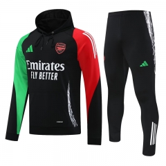 2024-2025 Arsenal Black Thailand Soccer Tracksuit With Hat-418