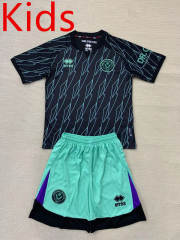 2024-2025 Sheffield United Away Black Kids/Youth Soccer Uniform-AY