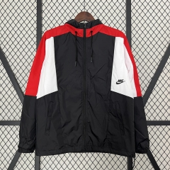 Nike Black&White&Red Thailand Trench Coats With Hat-0255