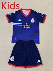 2024-25 Deportivo La Coruña  Away Blue Kids/Youth Soccer Uniform-7809