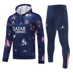 2024-2025 Paris SG Blue Thailand Soccer Tracksuit With Hat-815