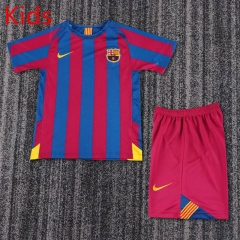 Retro Version 05-06 Barcelona Home Blue&Red Kid/Youth Soccer Uniform-6748