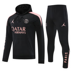2024-2025 Paris SG  Black Thailand Soccer Tracksuit With Hat-418