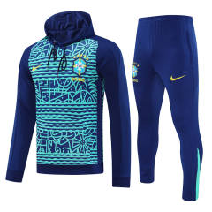 2025-26 Brazil Royal Blue Thailand Soccer Tracksuit With Hat-418