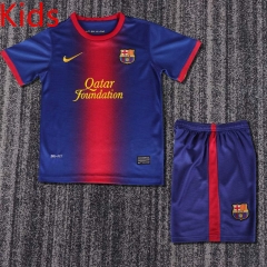 Retro Version 12-13 Barcelona Home Blue&Red Kid/Youth Soccer Uniform-6748