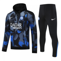 2024-25 Inter Milan Black&Blue Thailand Tracksuit with Hat -418