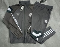 2024-2025 Retro version  Real Madrid Grey Thailand Soccer Jacket Uniform-815