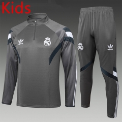2024-2025 Real Madrid Gray Kids/Youth Soccer Tracksuit-815