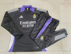 2024-2025 Real Madrid Black Thailand Soccer Tracksuit-815