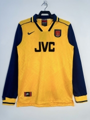 Retro Version 96-97  Arsenal Away Yellow LS Thailand Soccer Jersey AAA-811