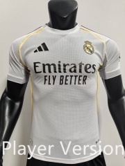 Player Version 2025-26 Real Madrid White Thailand Soccer Jersey AAA-SJ