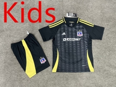 2025-26 CD Colo-Colo Away Black kids Soccer Uniform-6748