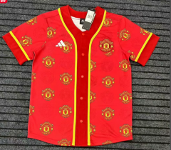 2025  Manchester United Red  Soccer Short-sleeved cardigan-9171