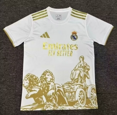 2025-26  Real Madrid White&Golden Thailand Soccer Jersey AAA-2483