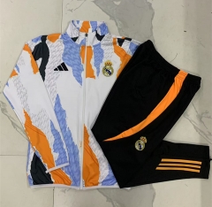 2024-2025   Real Madrid White&Blue Thailand Soccer Jacket Uniform-815